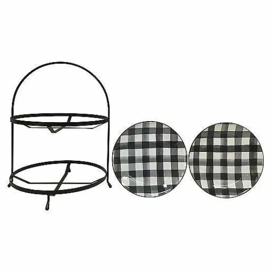 Clearance Food Network Buffalo Check 2-Tier Server Dinnerware & Serveware