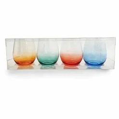 Food Network 4-Pc. Acrylic Ombre Stemless Wine Set Drinkware & Glassware