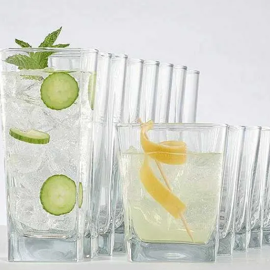Hot Food Network 16-Pc. Classico Drinkware Set Drinkware & Glassware