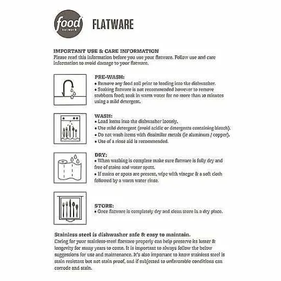 Hot Food Network 20-Piece Spearmint Flatware Set Flatware