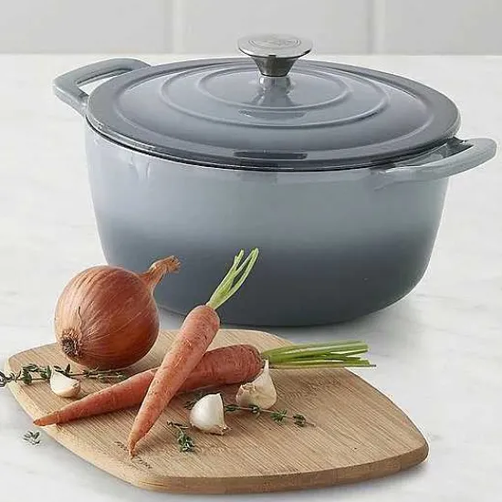 Best Food Network 7-Qt. Ombre Enameled Cast-Iron Dutch Oven Cookware & Bakeware