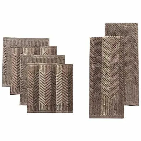 Discount Food Network Striped Kitchen Towel & Dishcloth Multi-Pack Kitchen Linens