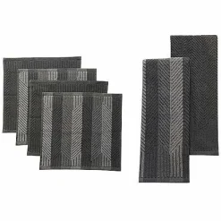 Discount Food Network Striped Kitchen Towel & Dishcloth Multi-Pack Kitchen Linens