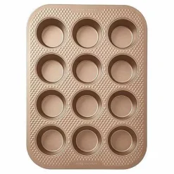 Discount Food Network Textured Performance Series 12-Cup Nonstick Muffin Pan Cookware & Bakeware